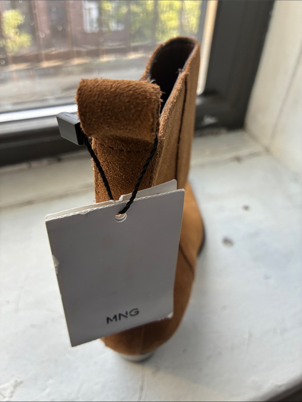 Mango Suede Ankle Pointed Toe Boots in Tobacco Brown - Picture 6 of 8